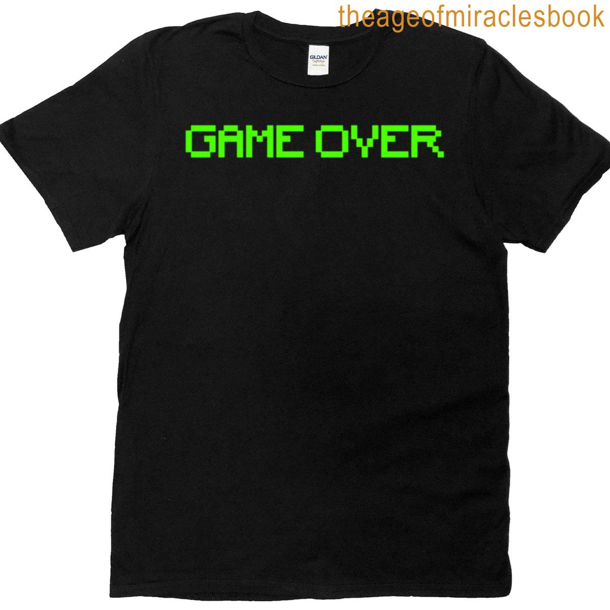 Game Over In Green Pixel Typography Oversized T-shirt