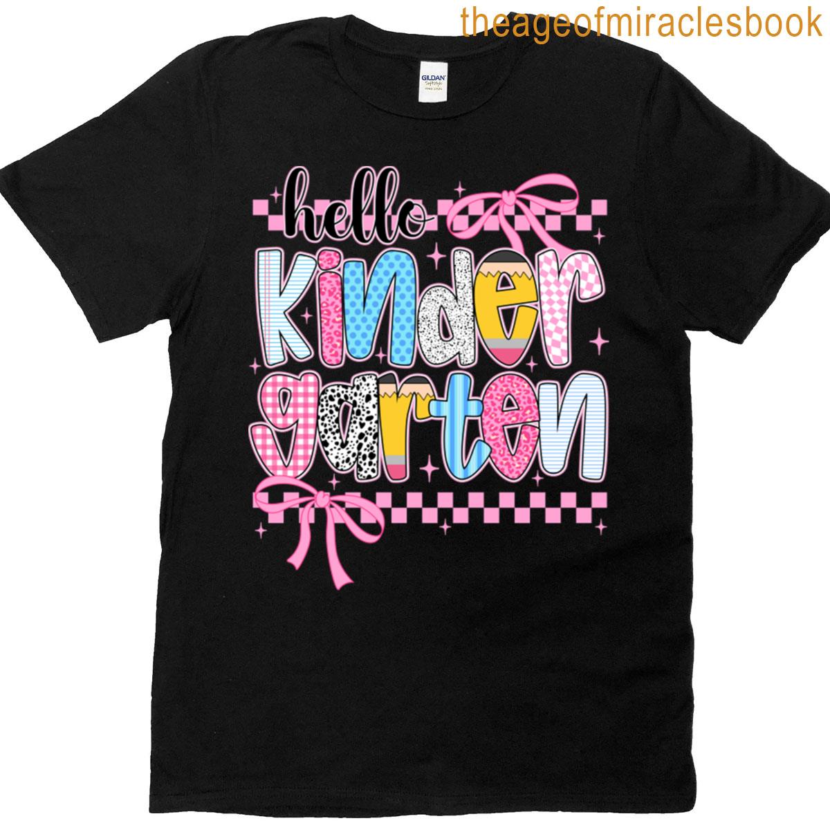 Hello Kindergarten Cute Doodle Patchwork T-shirt