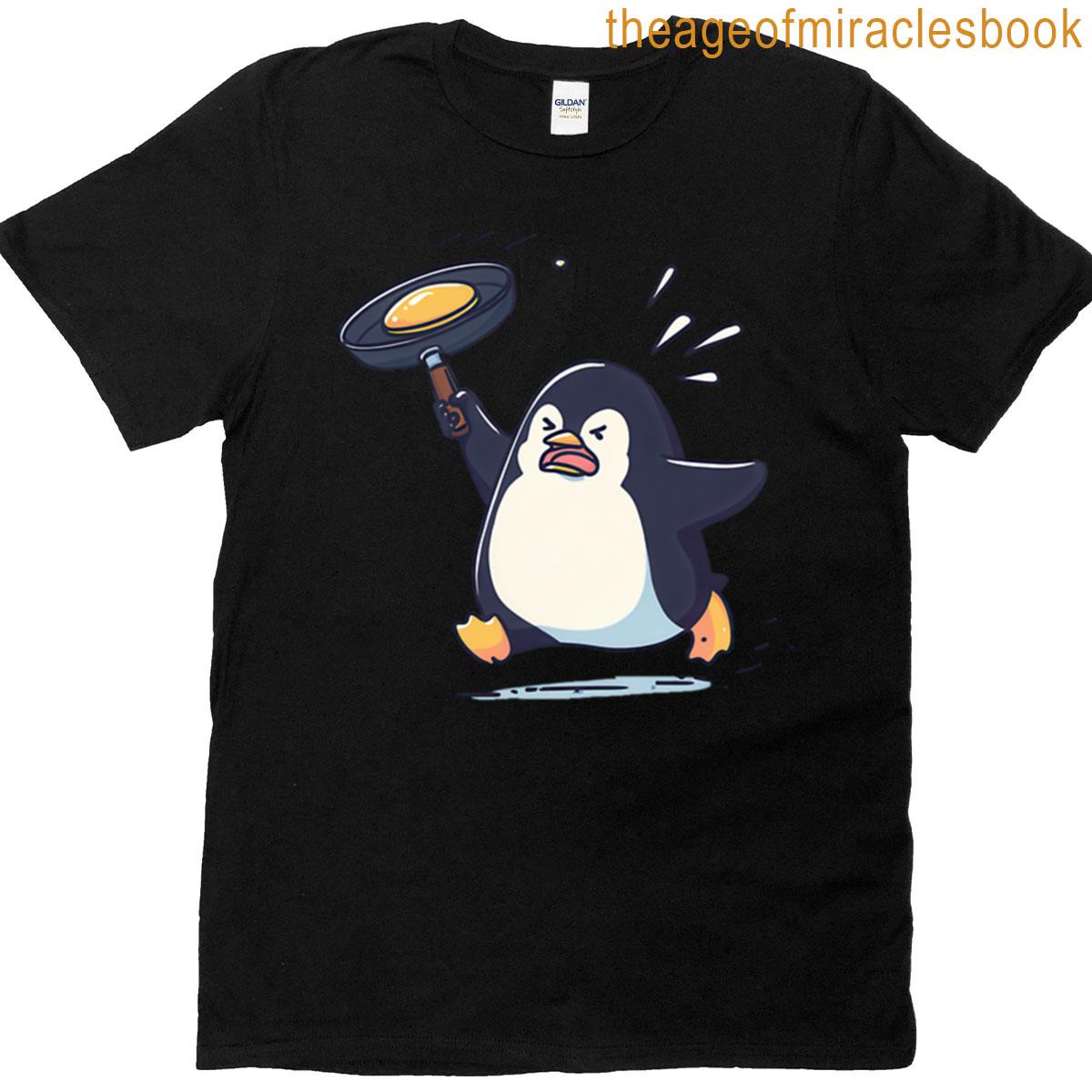Angry Penguin Flipping Pancake T-shirt