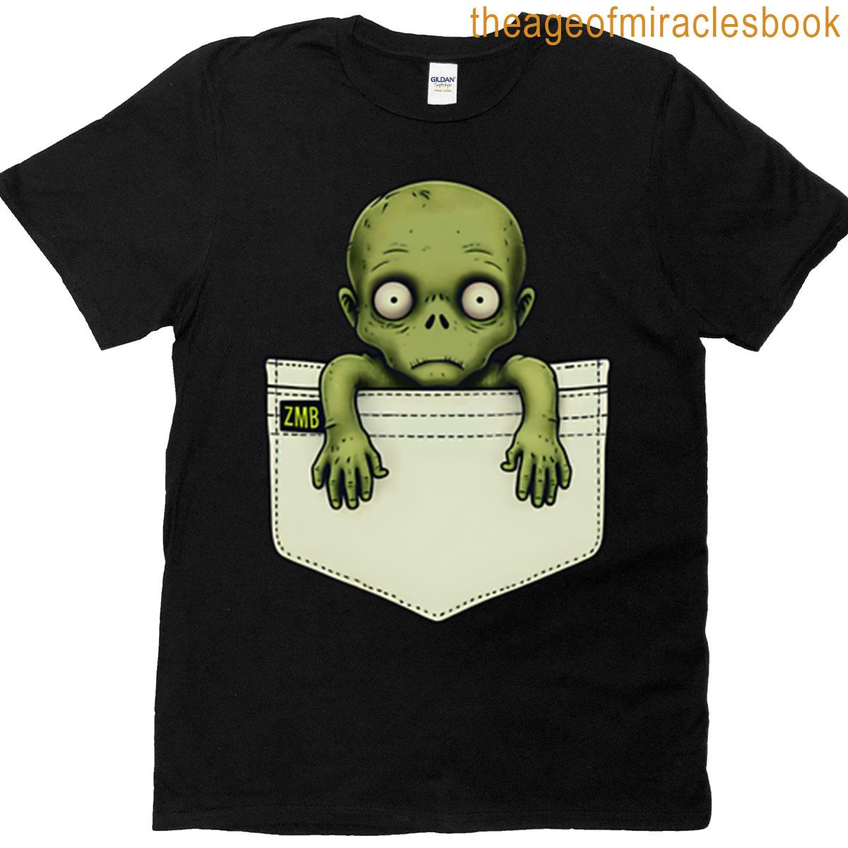 Cartoon Zombie In The Pocket – Small Version T-shirt