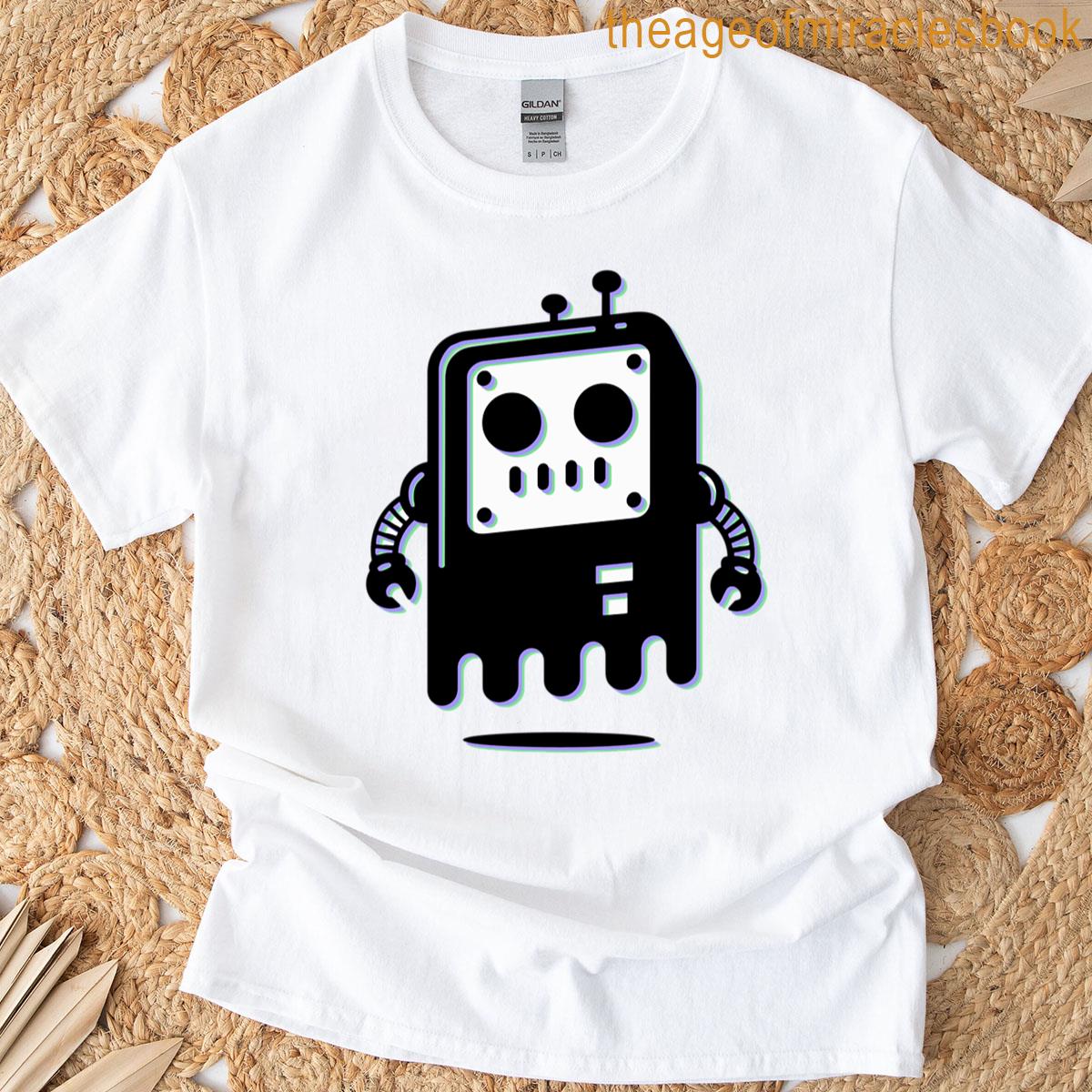 Minimalist Robot Icon Bold Tech Art T-shirt
