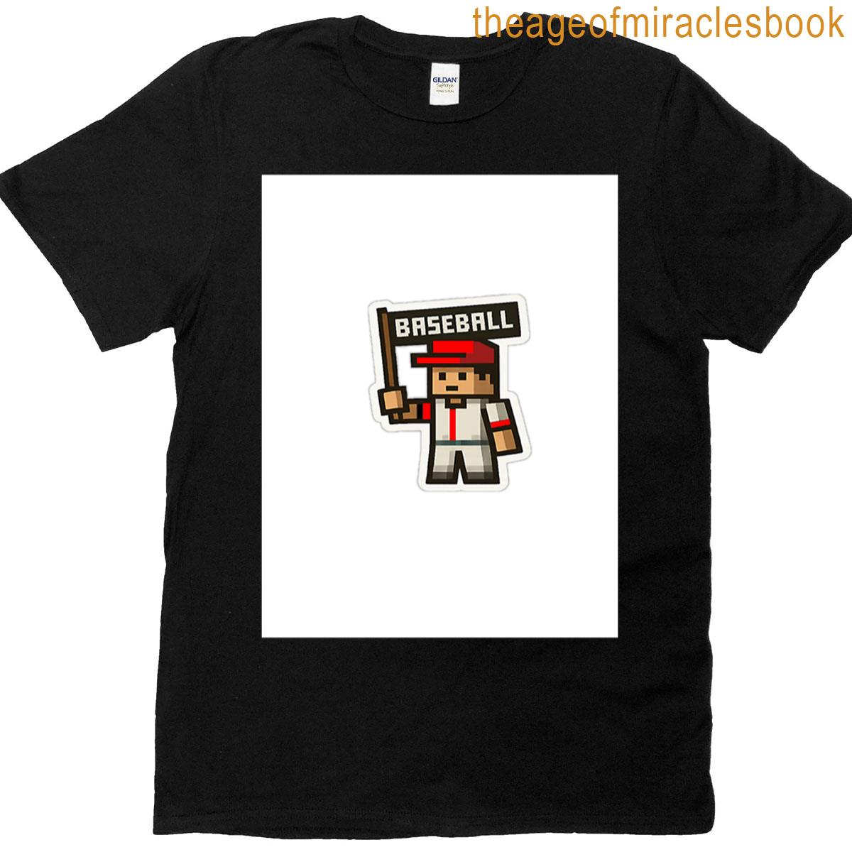 Pixel Baseball Player With Flag Premium T-shirt
