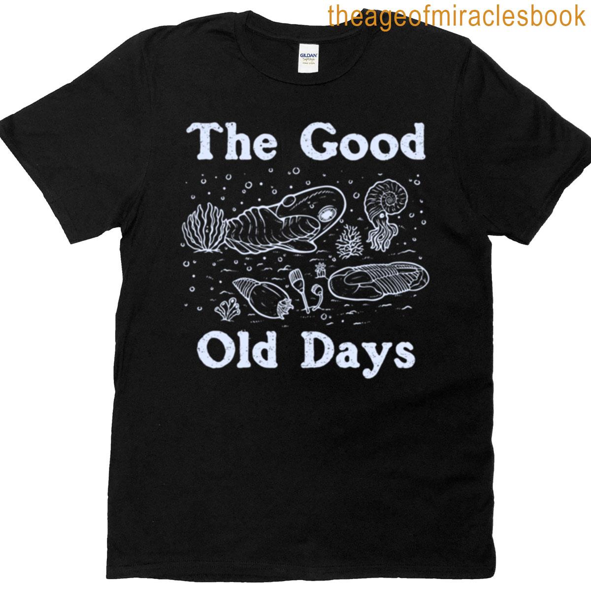 The Good Old Days Evolution Fossils Funny Oversized T-shirt