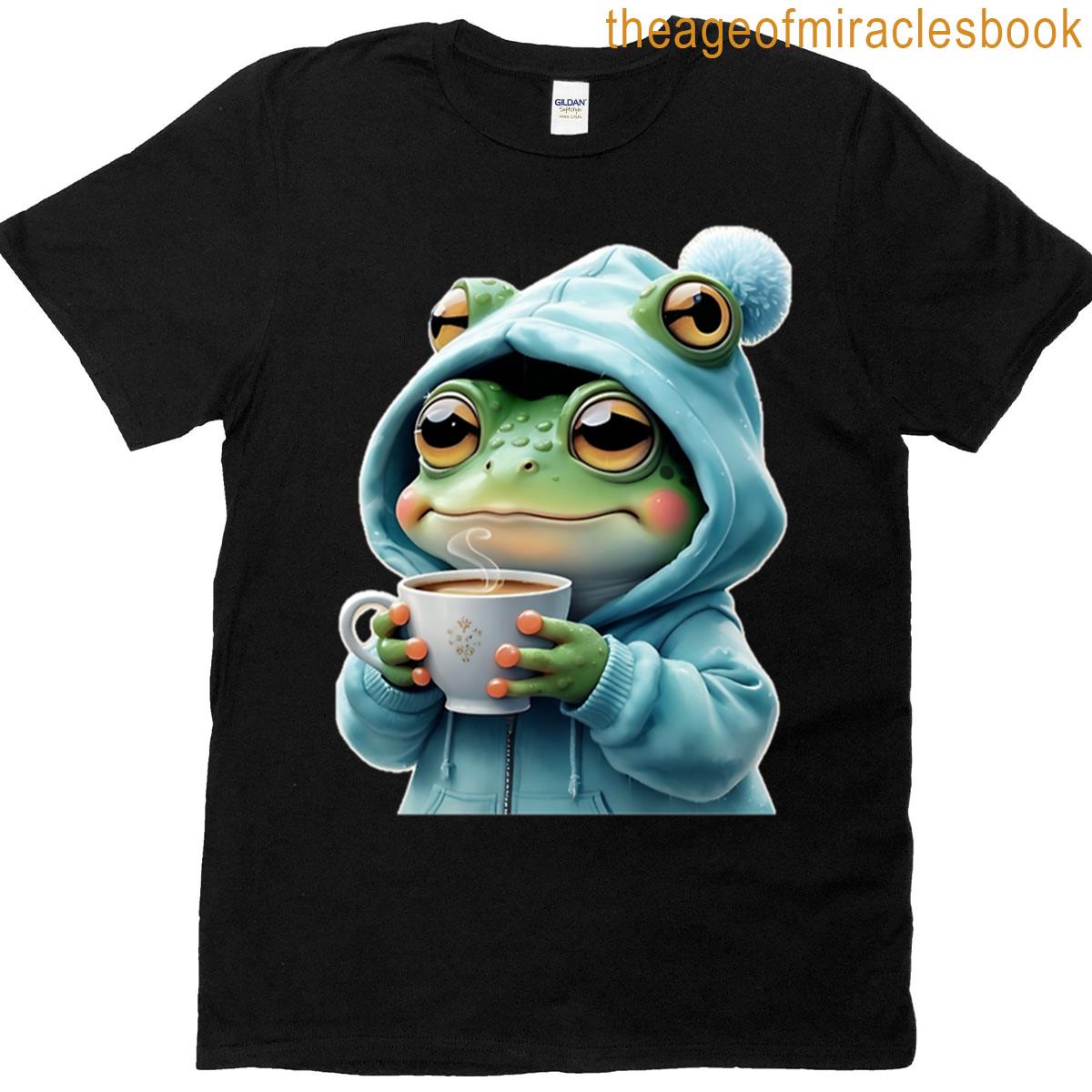 Frog In Drinking Coffee T-shirt