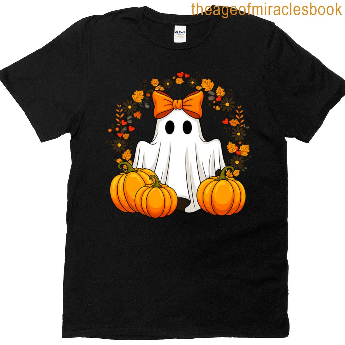 Girly Ghost Fall Halloween T-shirt