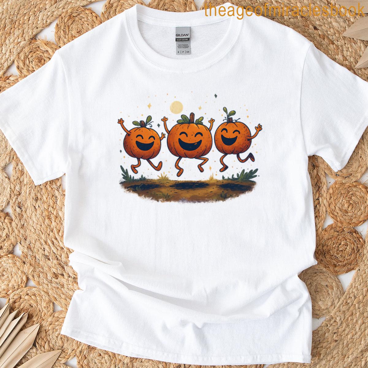 Happy Jack-o-lanterns Autumn Design T-shirt