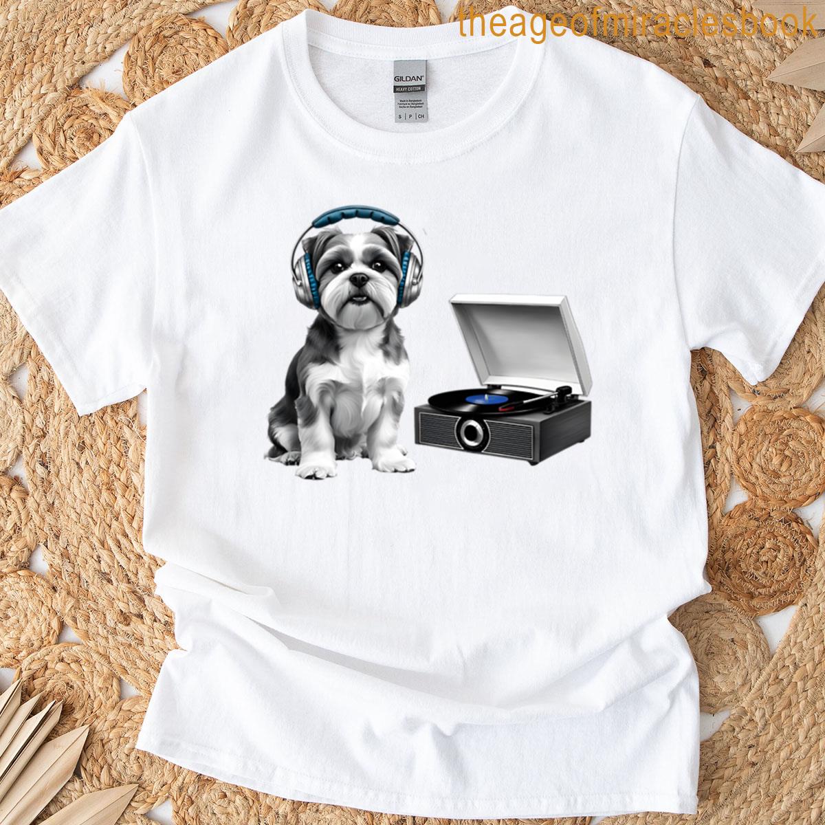 Shih-tzu And Turntable T-shirt