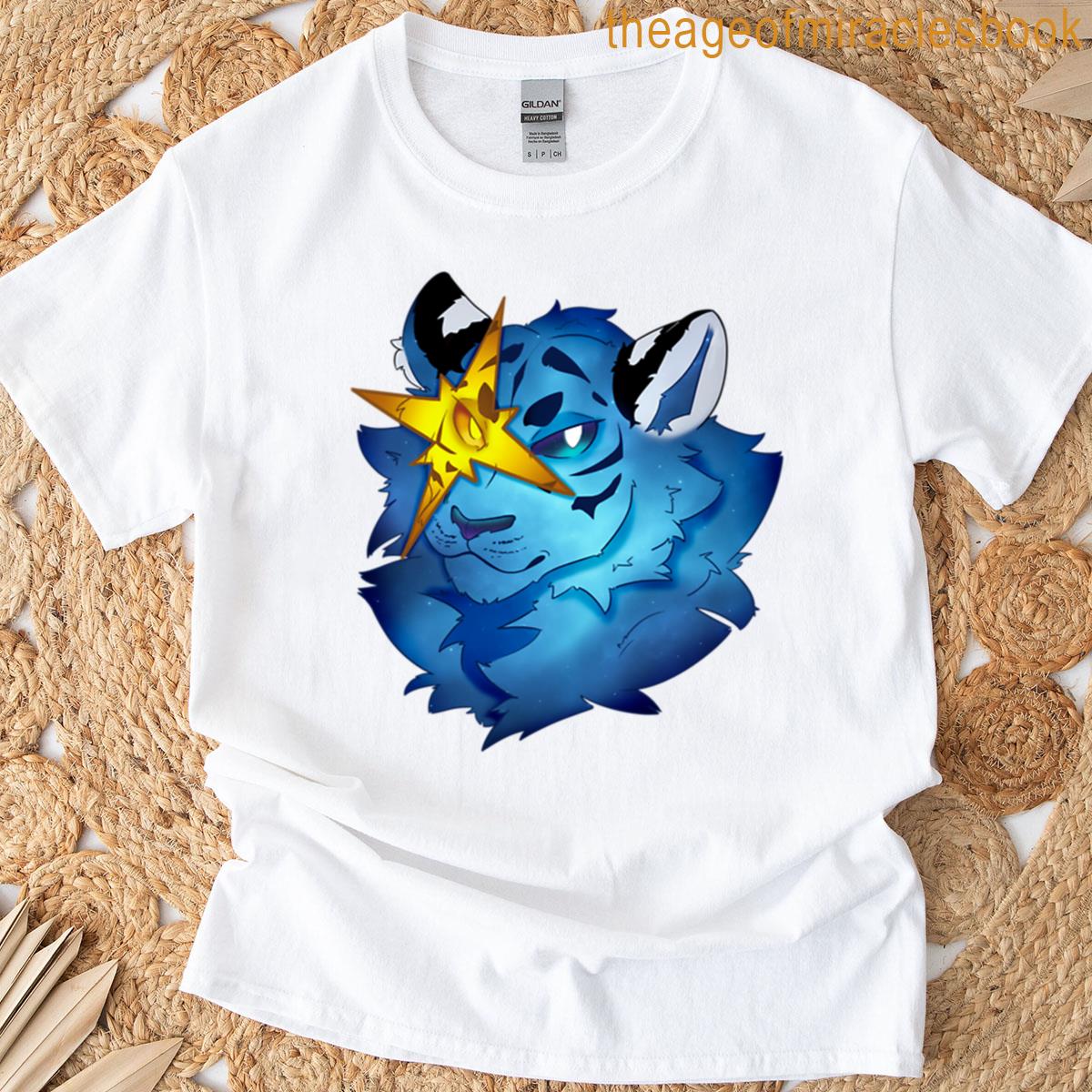 Blue Cosmic Tiger With Star Eye T-shirt