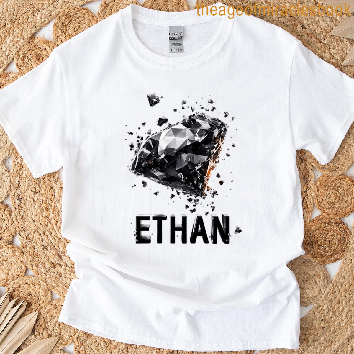 Ethan Black Diamond Shatter Name Design T-shirt