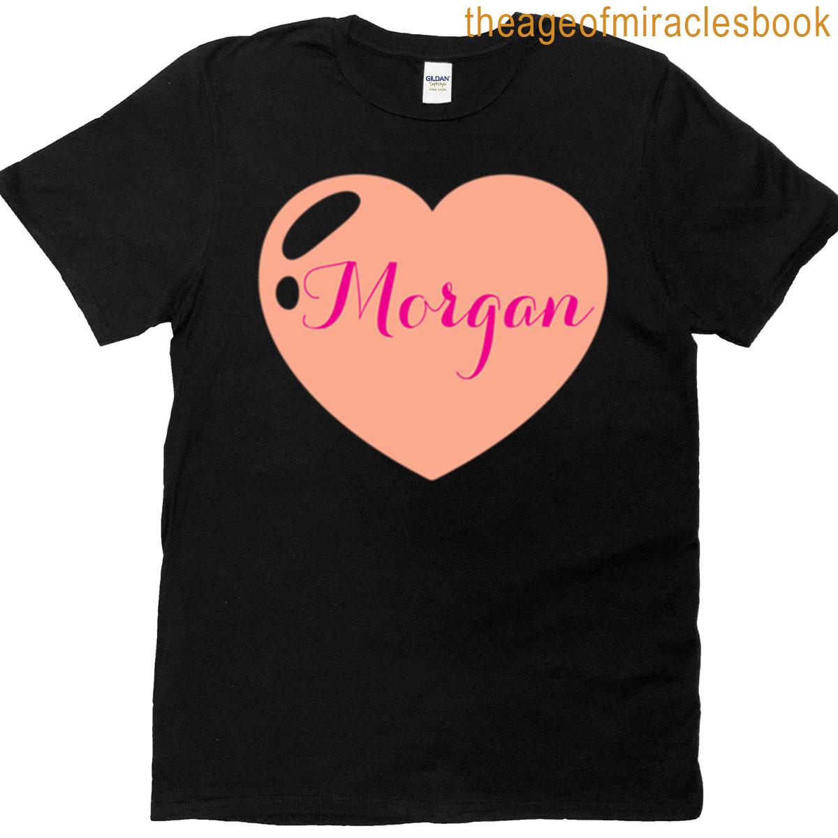 Morgan Name With Orange Heart T-shirt