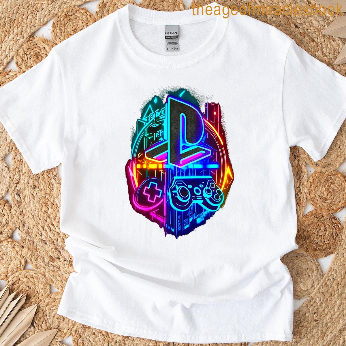 Playstation Neon Controller Glow T-shirt