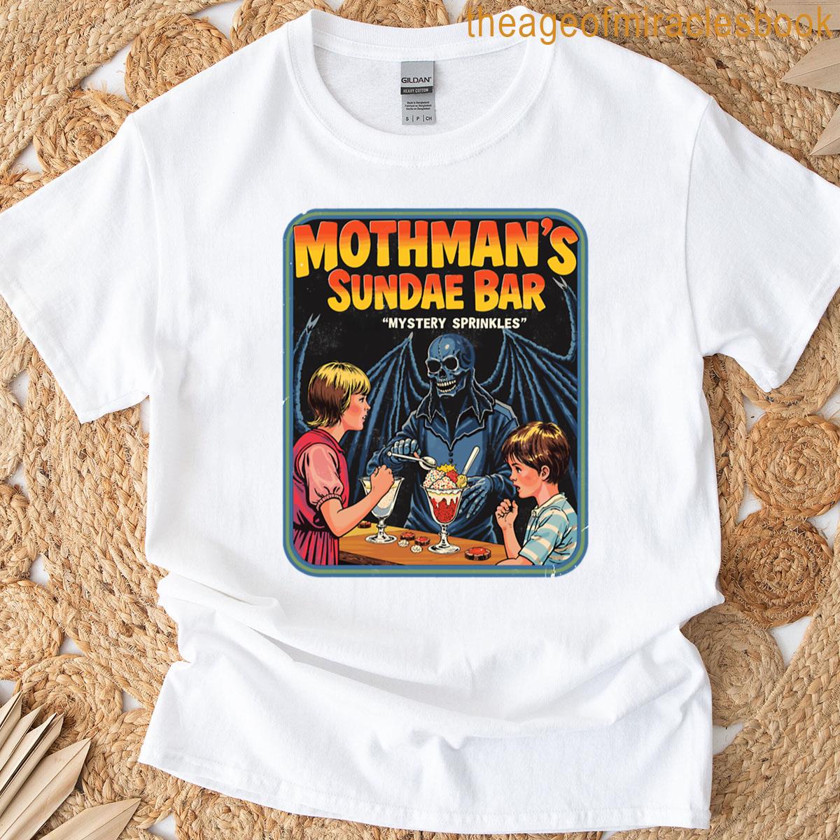 Retro Mothmans Sundae Bar Funny Cryptid Design T-shirt