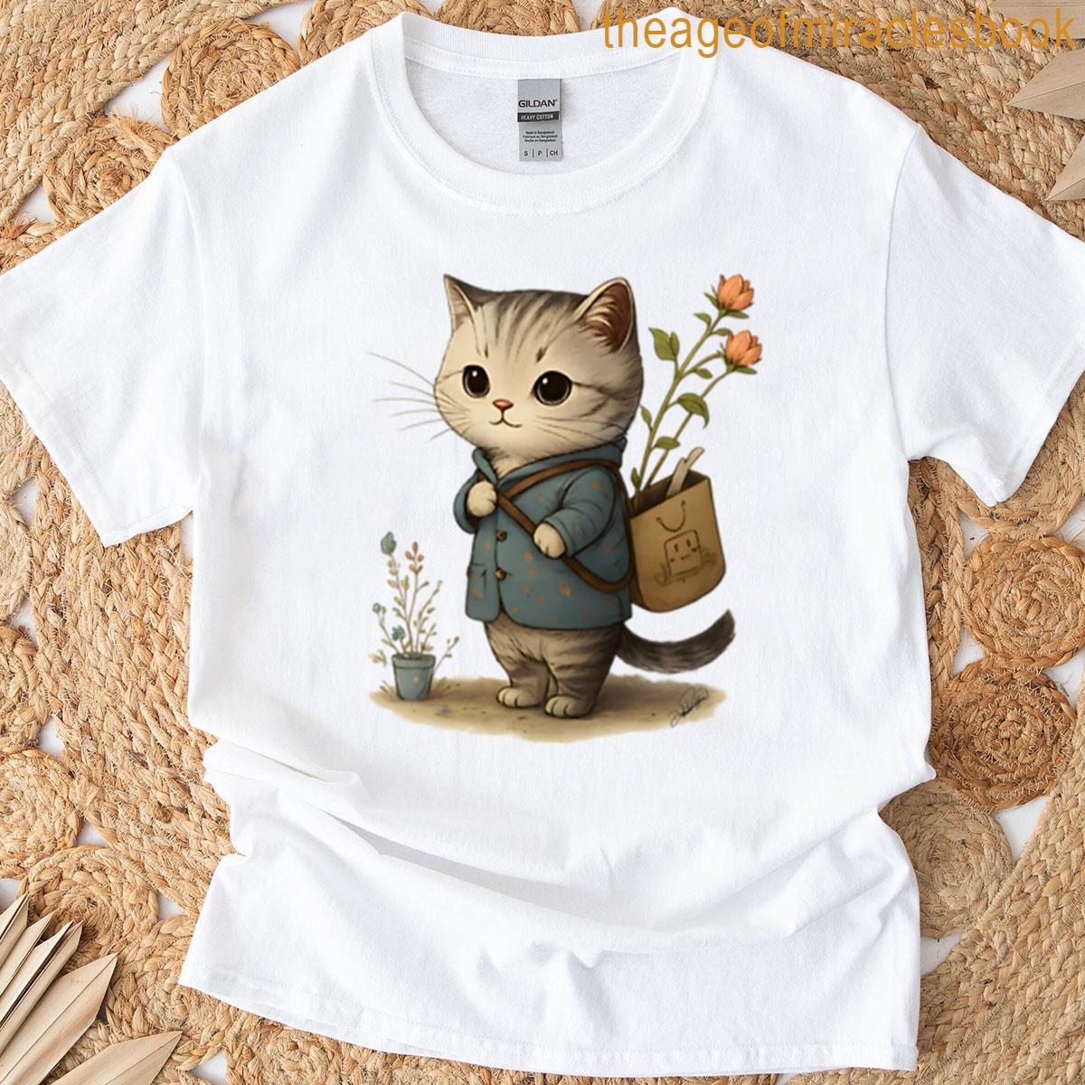 Simon The Kitten With Flowers T-shirt