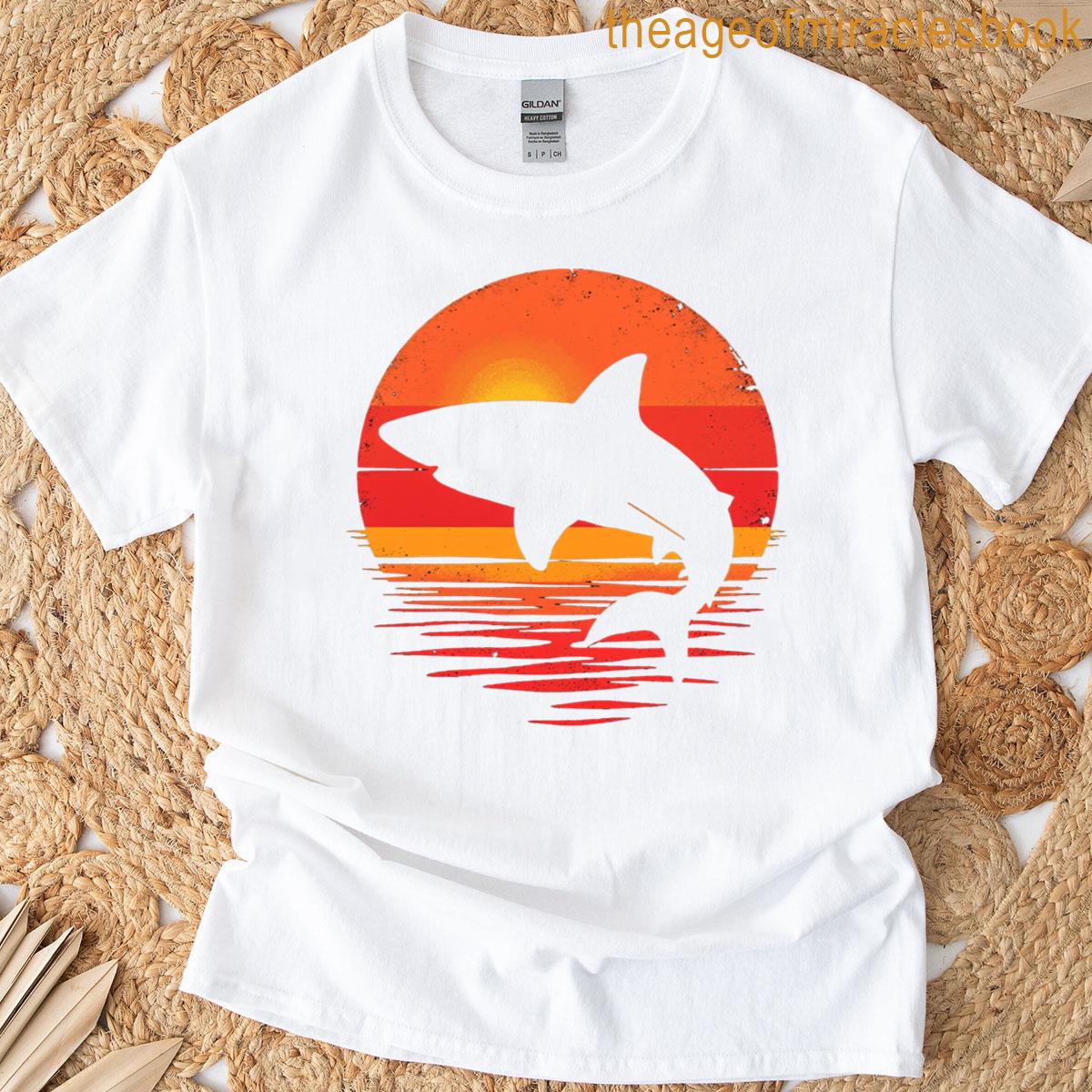 Vintage Sunset Shark T-shirt