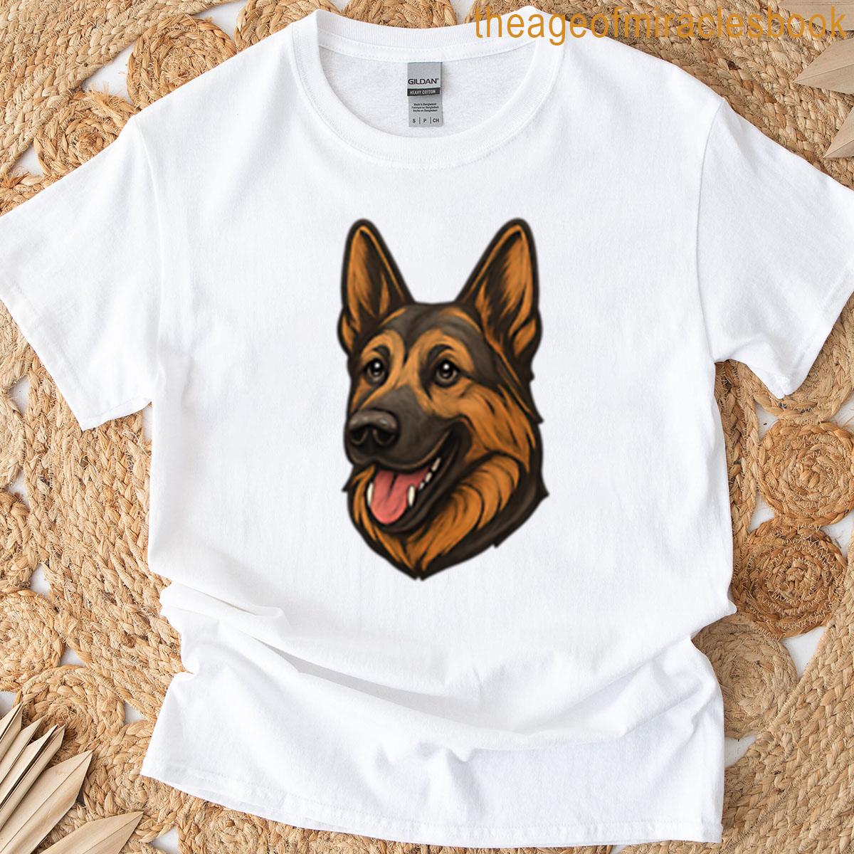Alert German Shepherd Head Logo T-shirt