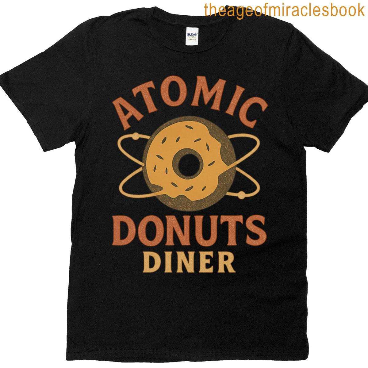 Atomic Donuts Diner Retro 50s Space Glazed Logo T-shirt