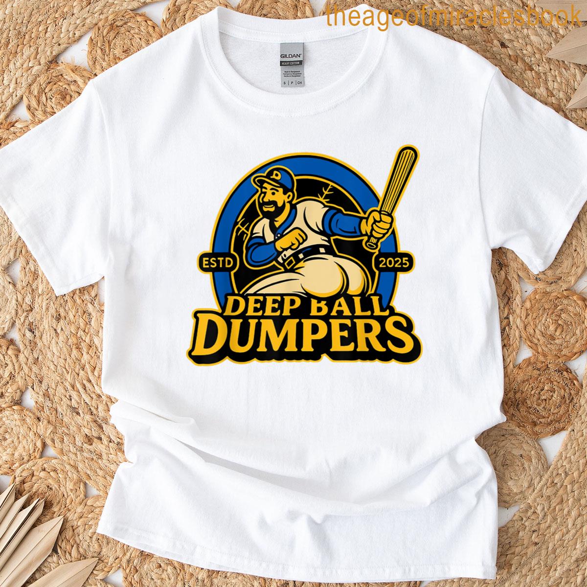 Deep Ball Dumpers Funny Retro Baseball Mascot T-shirt