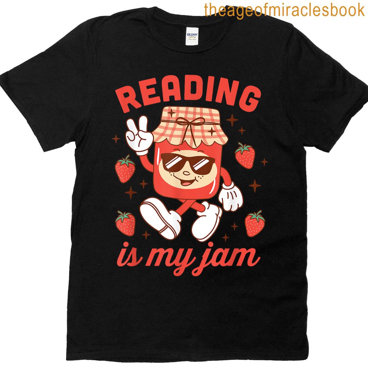 Reading Is My Jam Retro Strawberry Jam T-shirt