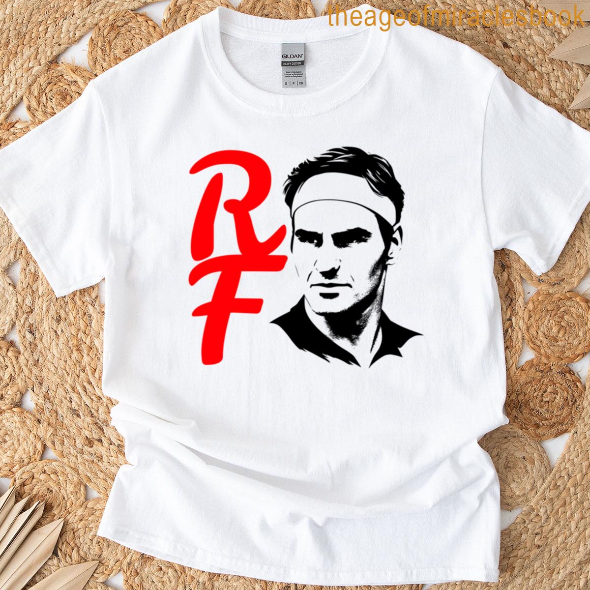 Roger Federer Rf Logo Bold Red Tennis Monogram Design T-shirt