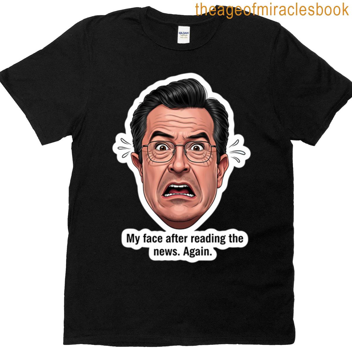 Stephen Colbert Reading The News Sticker T-shirt