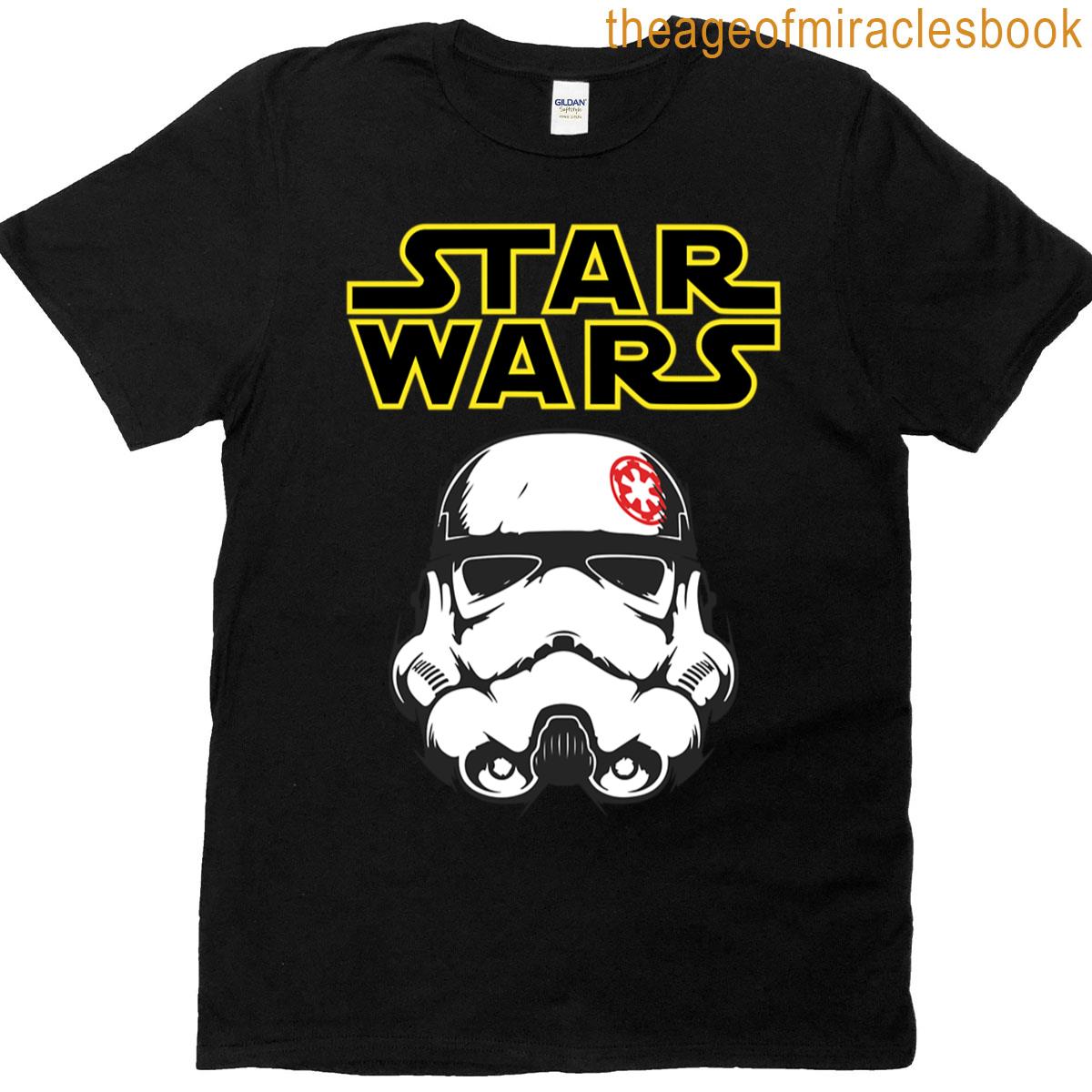 Stormtrooper Helmet With Logo 2 Black T-shirt
