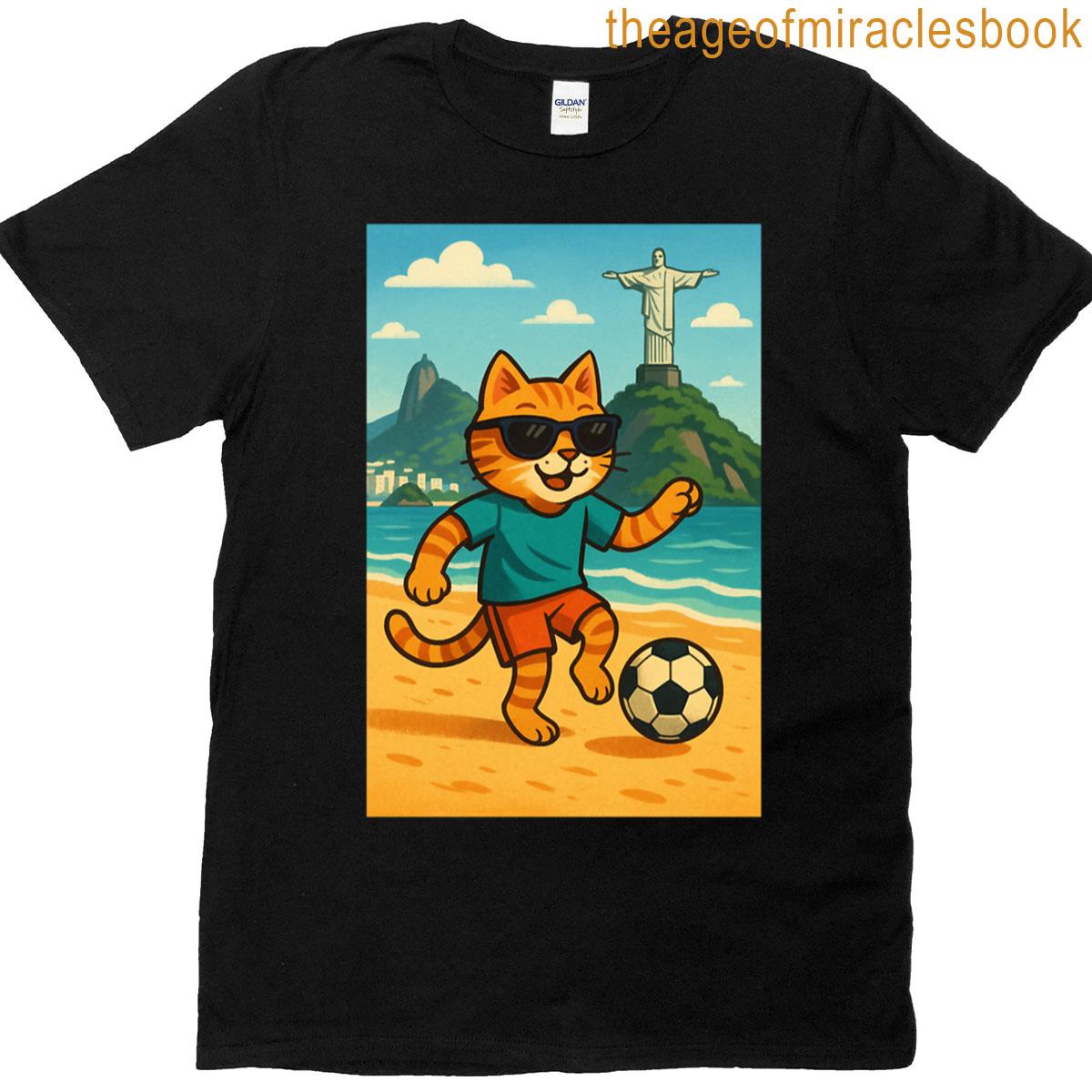 Cat Playing Football T-shirt
