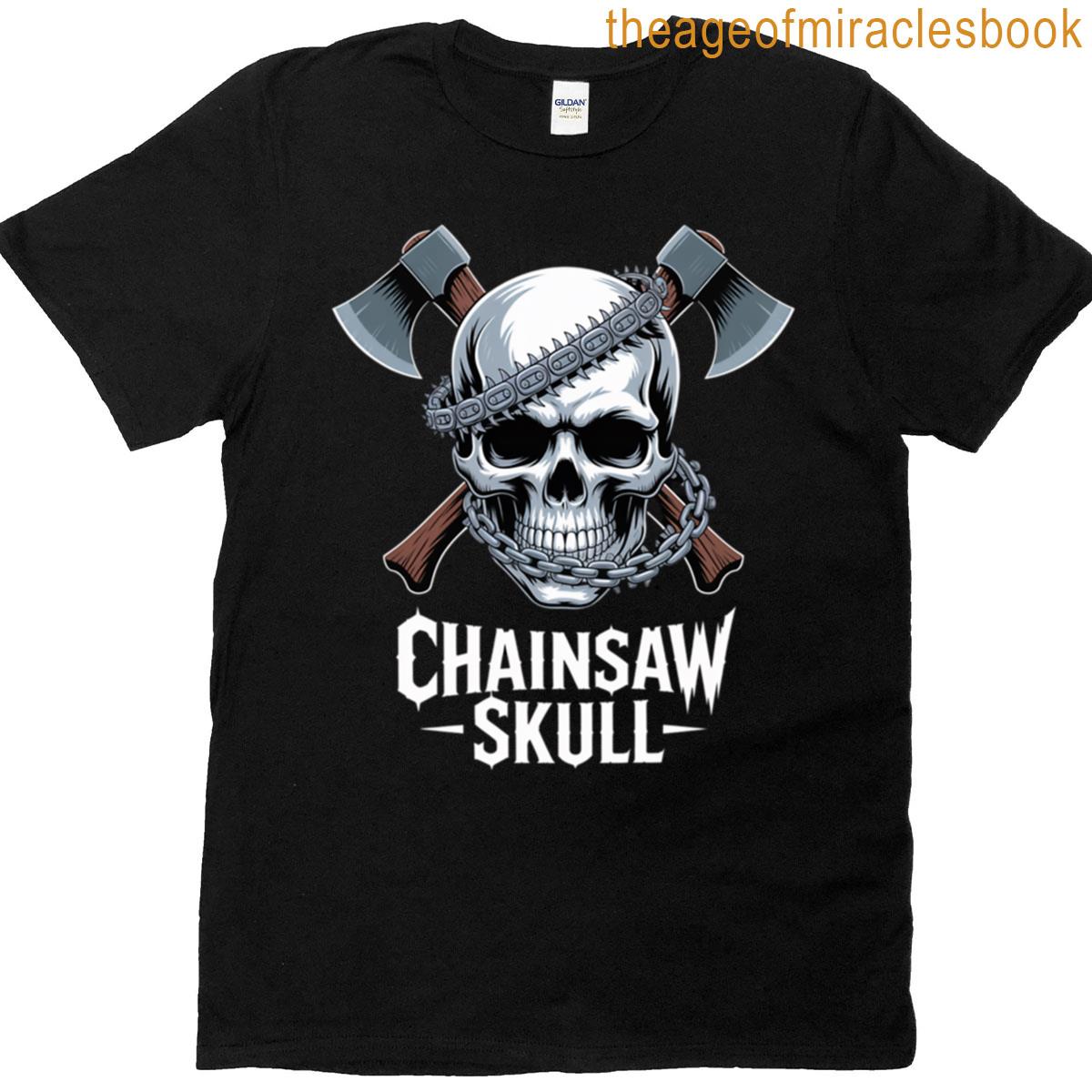 Chainsaw Skull Lumberjack T-shirt