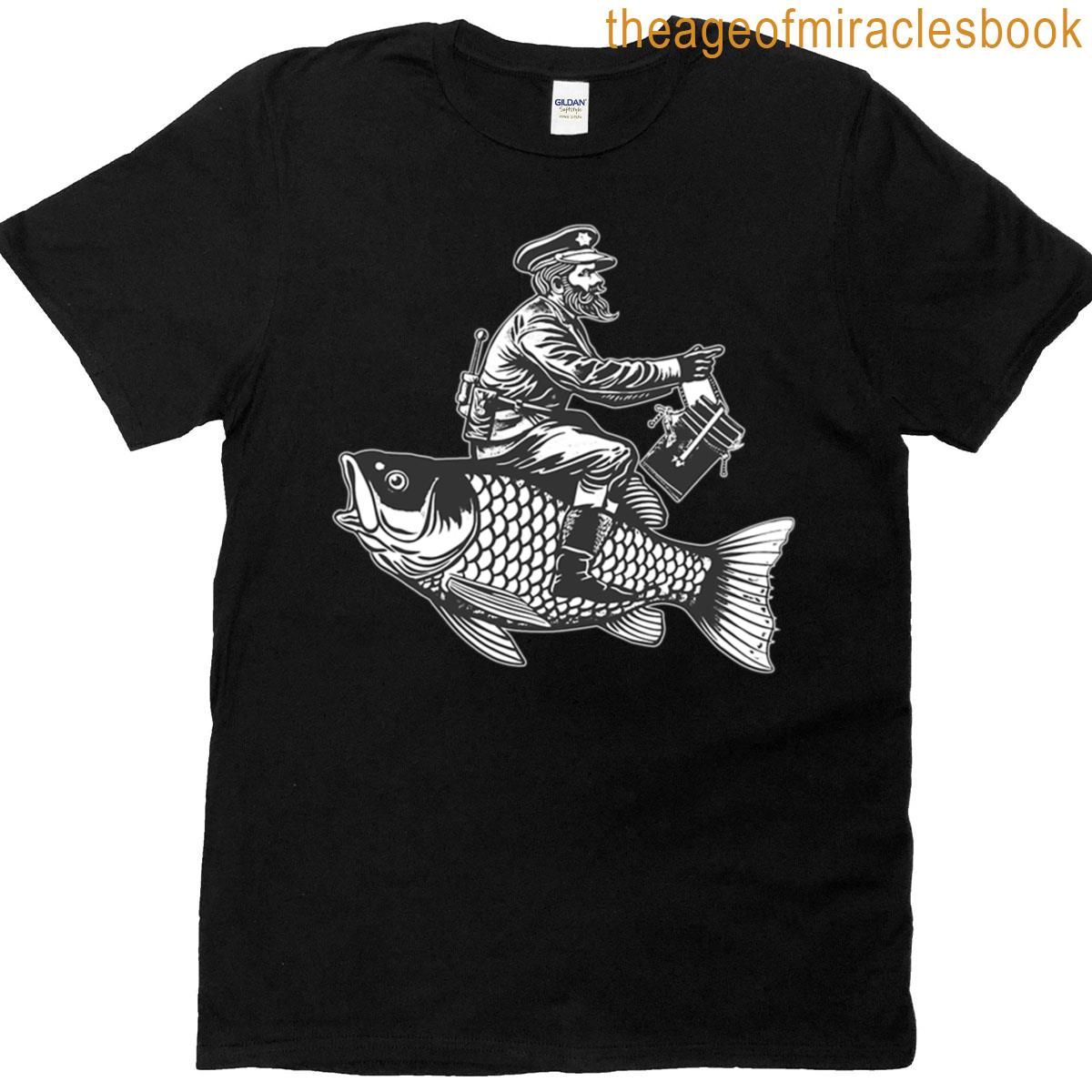 Fisherman Captain Riding Fish T-shirt