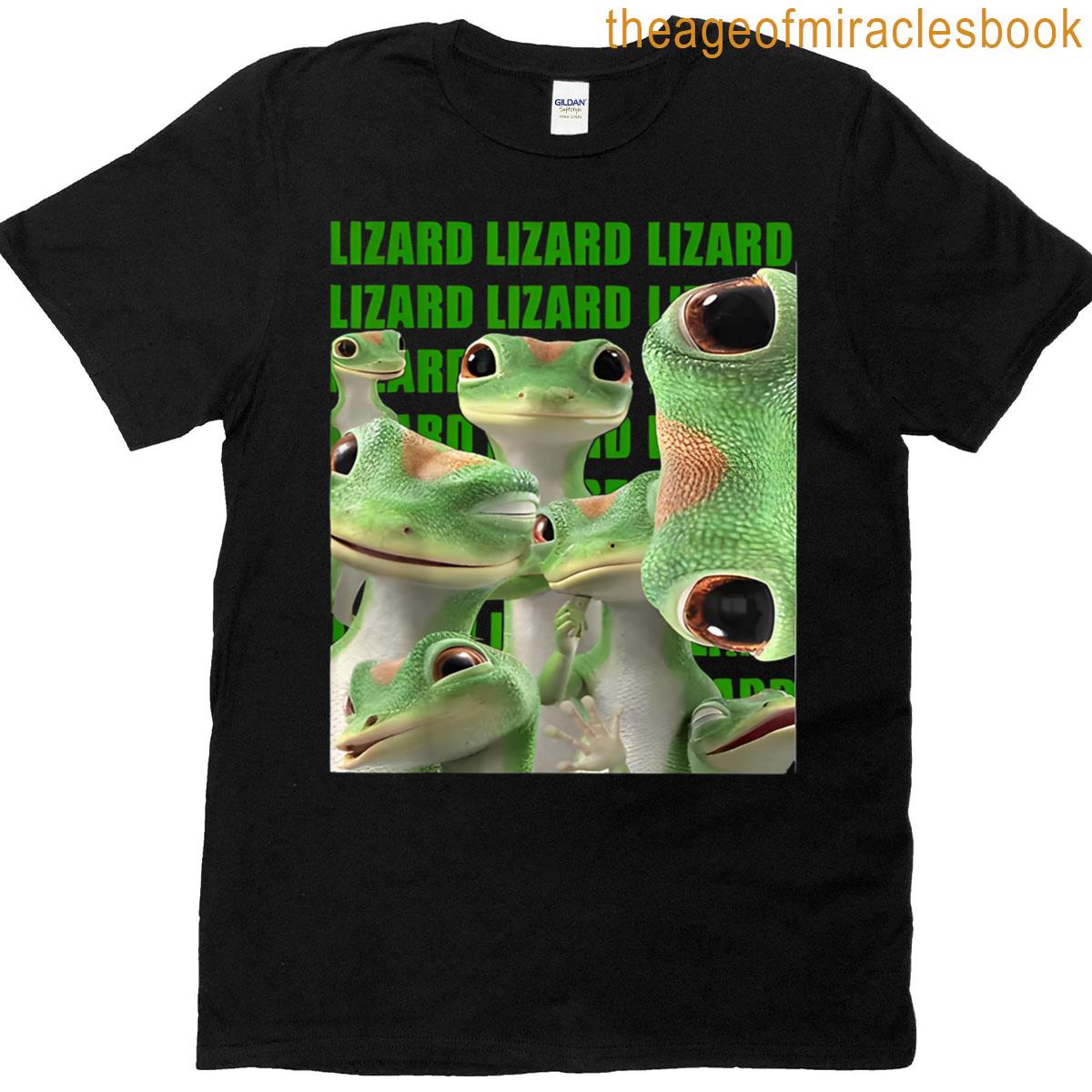 Lizard Lizard Lizard Funny Meme 2-side T-shirt