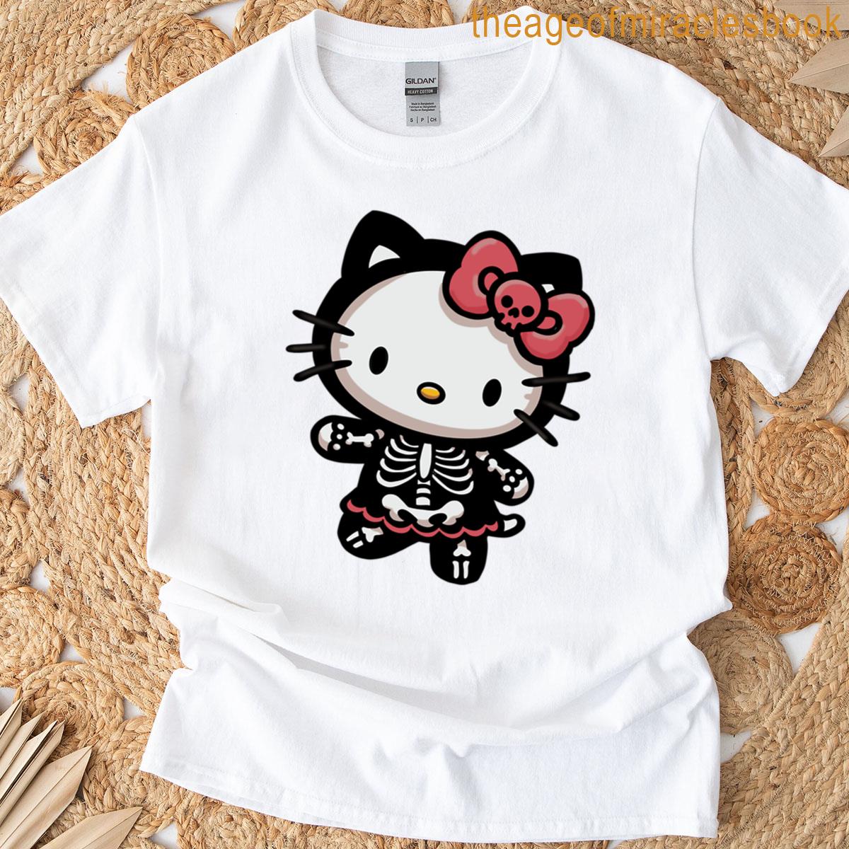 Skeleton Kitty Halloween T-shirt