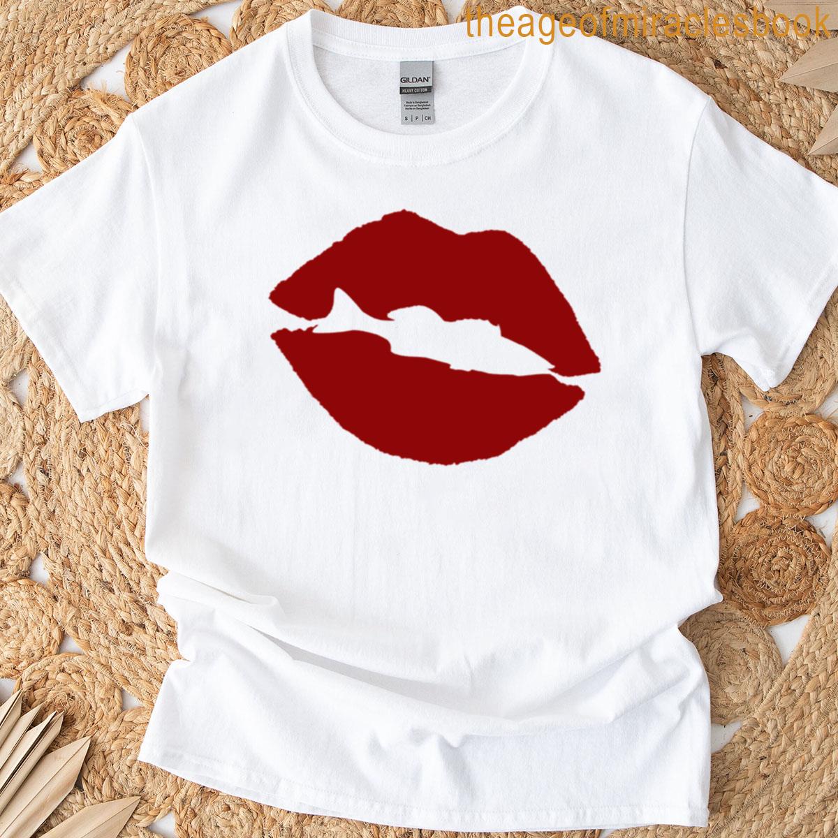 Woman Lips Fish Shaped T-shirt