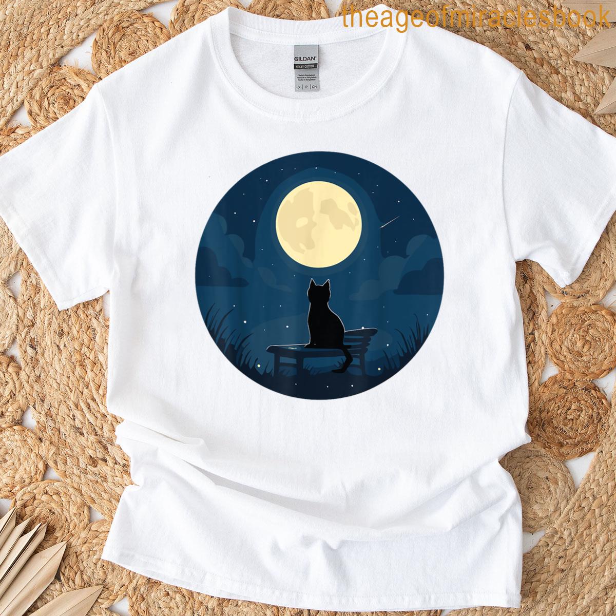 Cat And Moon Cat Lover T-shirt
