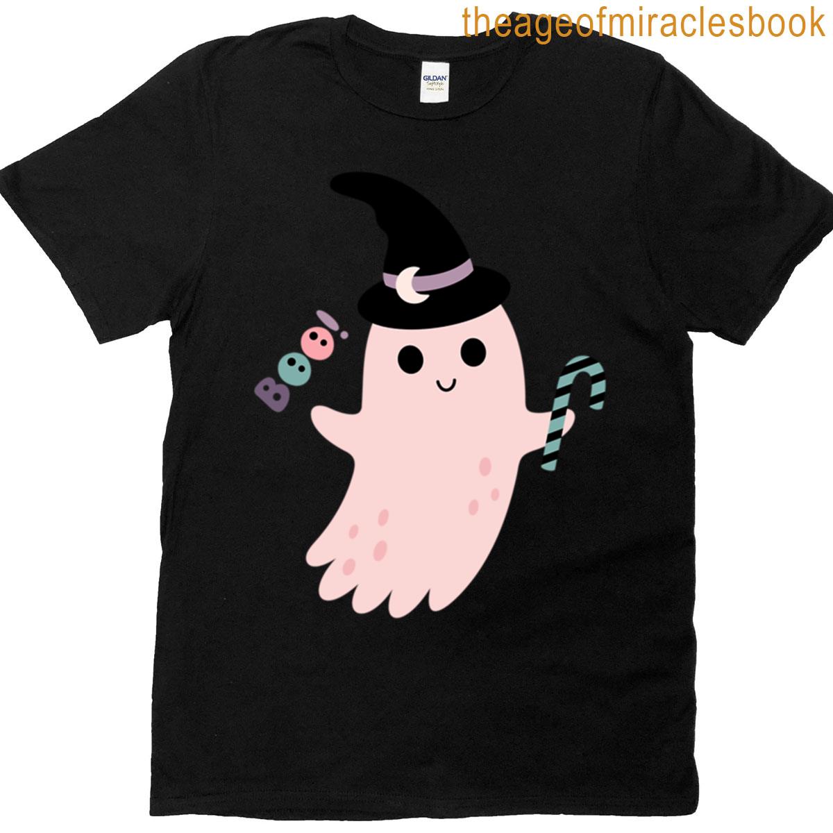 Cute Pink Ghost Halloween – Spooky Design T-shirt