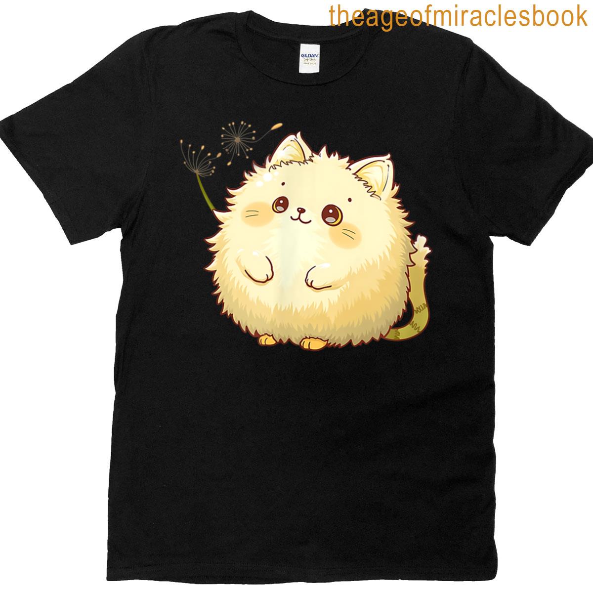 Dandelion Cat Flower Design T-shirt