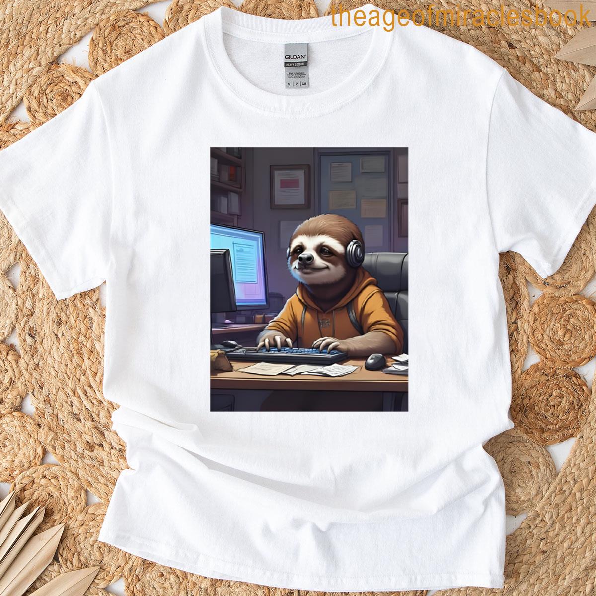 Funny Animal – Sloth Gaming Oversized T-shirt