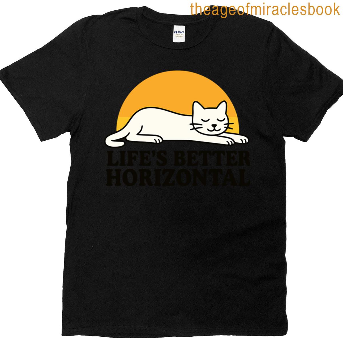 Life Is Better Lying Down Cat T-shirt