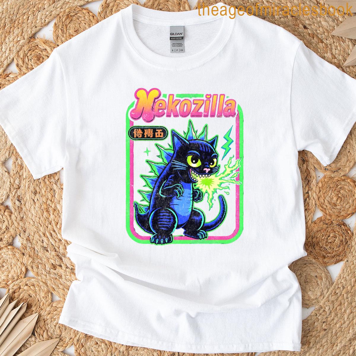 Nekozilla Funny Monster Cat Hybrid T-shirt