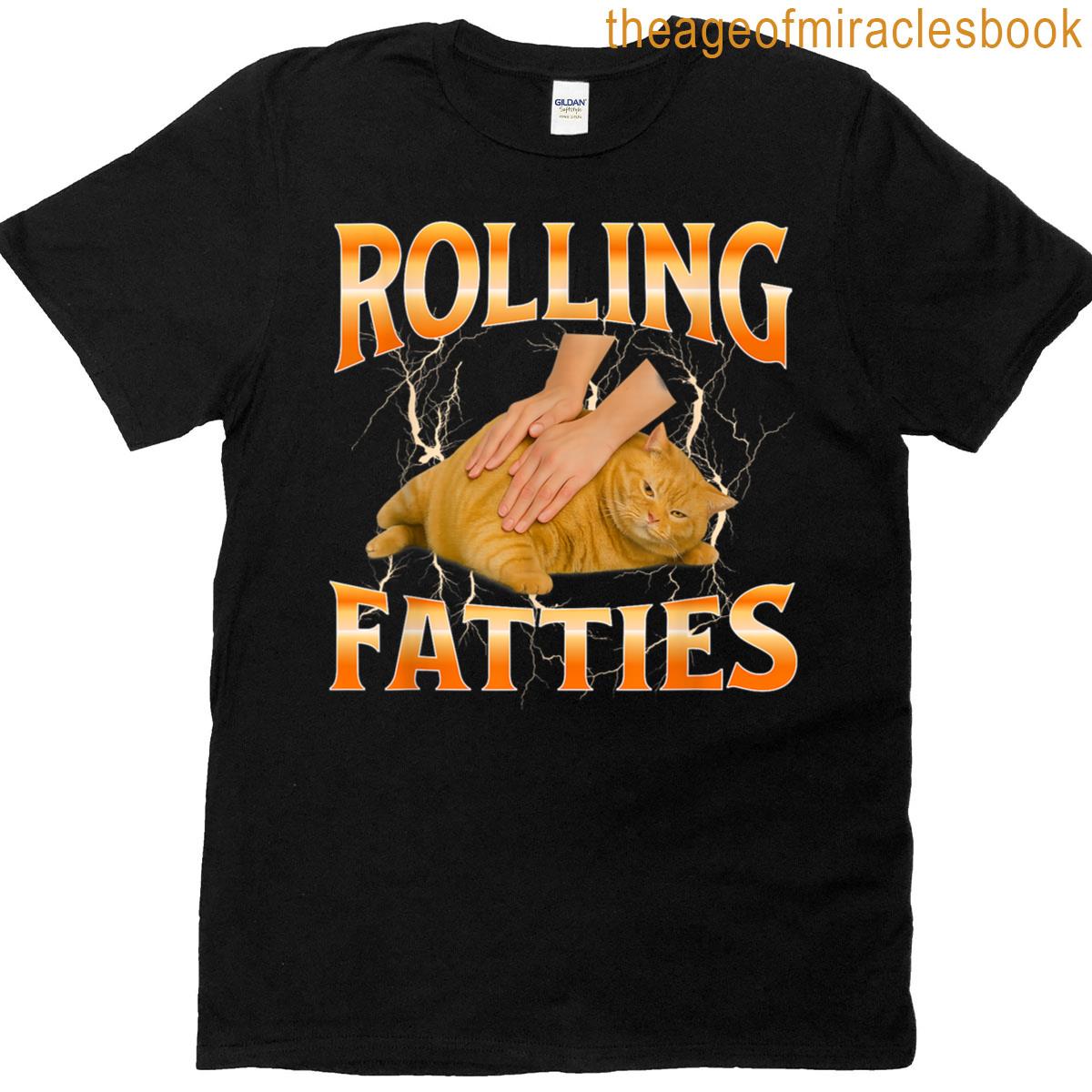 Orange Fat Funny Cat T-shirt