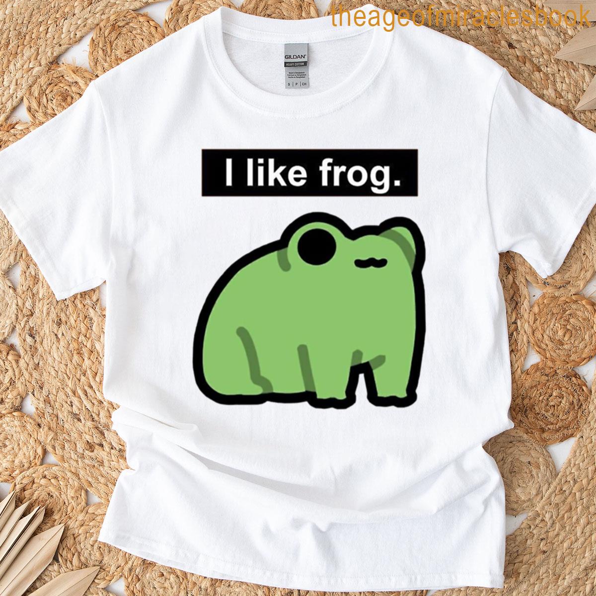 Orange I Like Frog Minimalist Frog Meme T-shirt