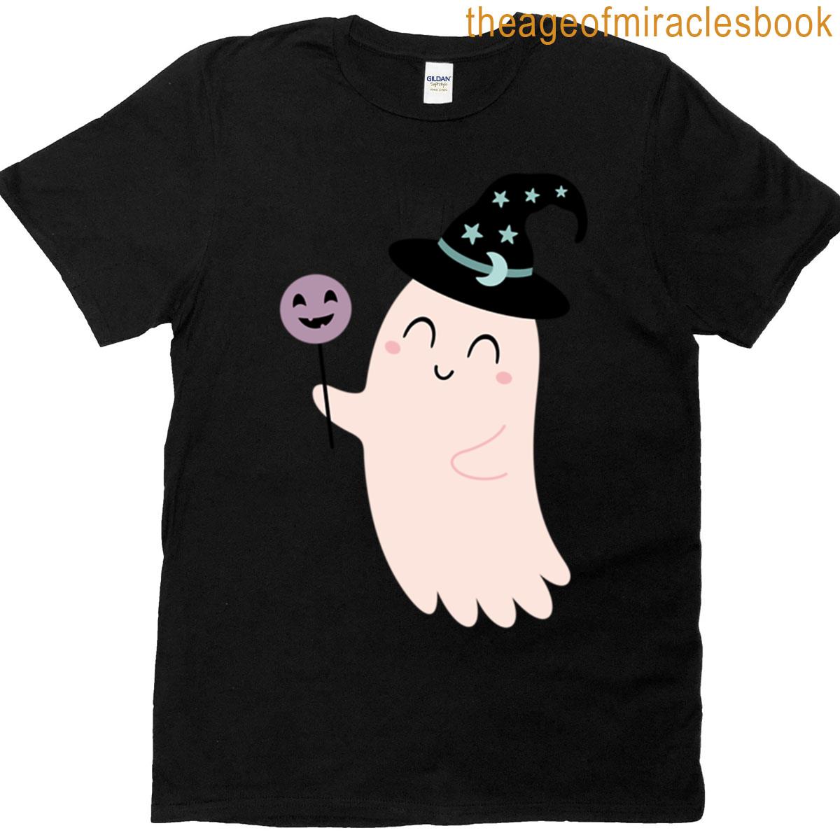 Pink Ghost Halloween – Cute Spooky Design Oversized T-shirt