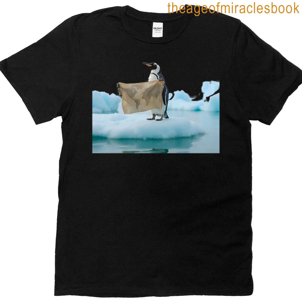 Sea Wanderer – Penguin With A World Map Oversized T-shirt