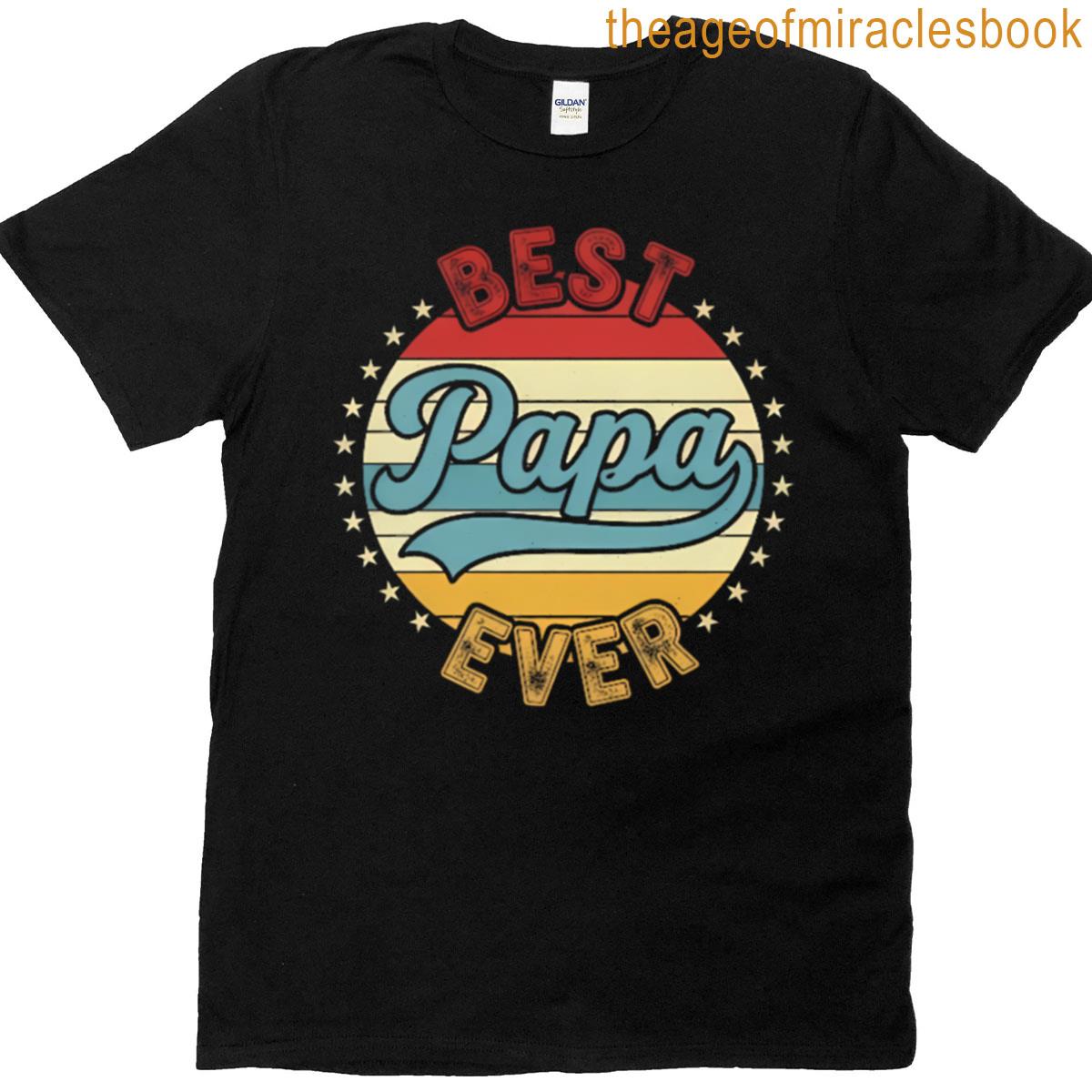Best Papa Ever Retro Circle T-shirt