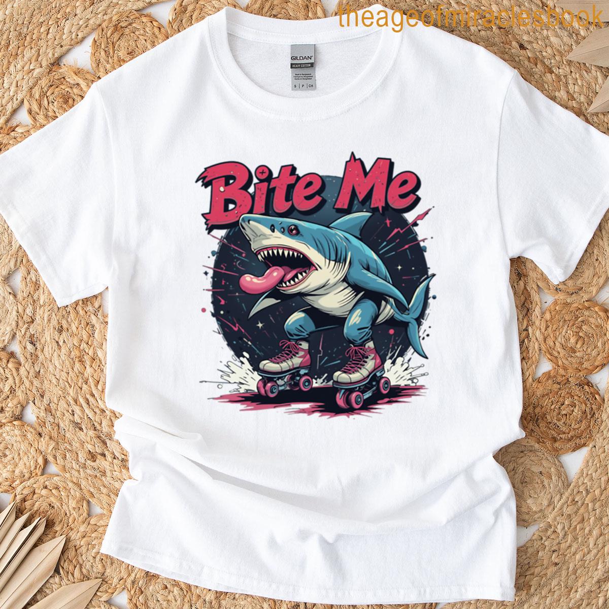Bite Me Shark Roller Skates Oversized T-shirt