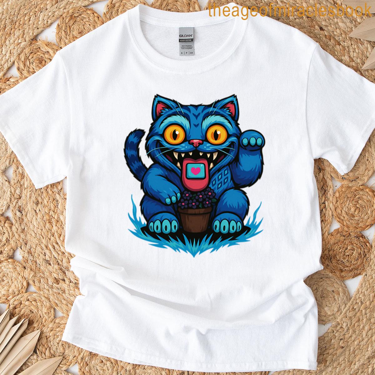 Derpy Demon Blue Tiger – Maneki-neko T-shirt