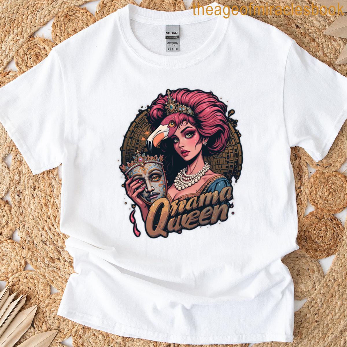 Drama Queen Flamingo Retro T-shirt