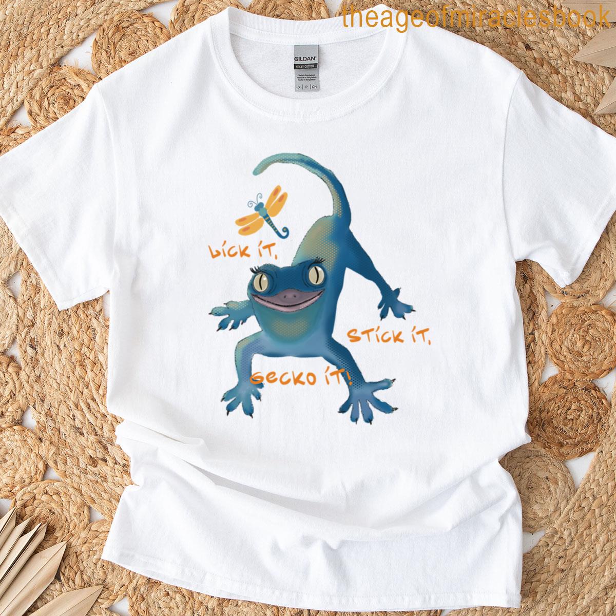 Funky Gecko Art With Funny Phrases T-shirt