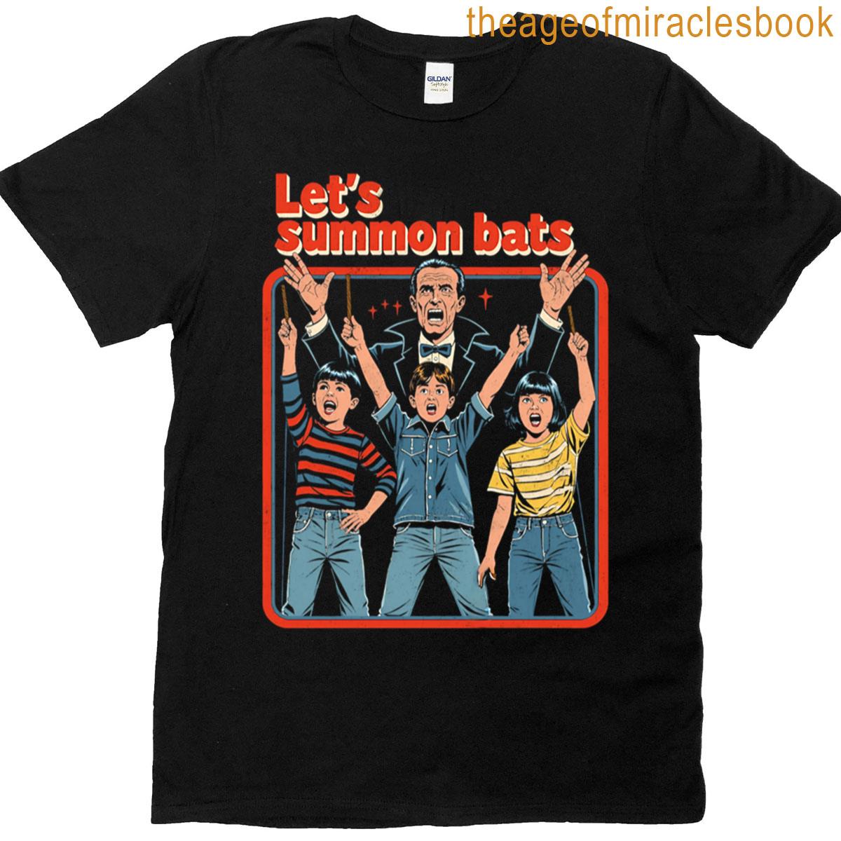 Lets Summon Bats Funny Vampire Art Oversized T-shirt