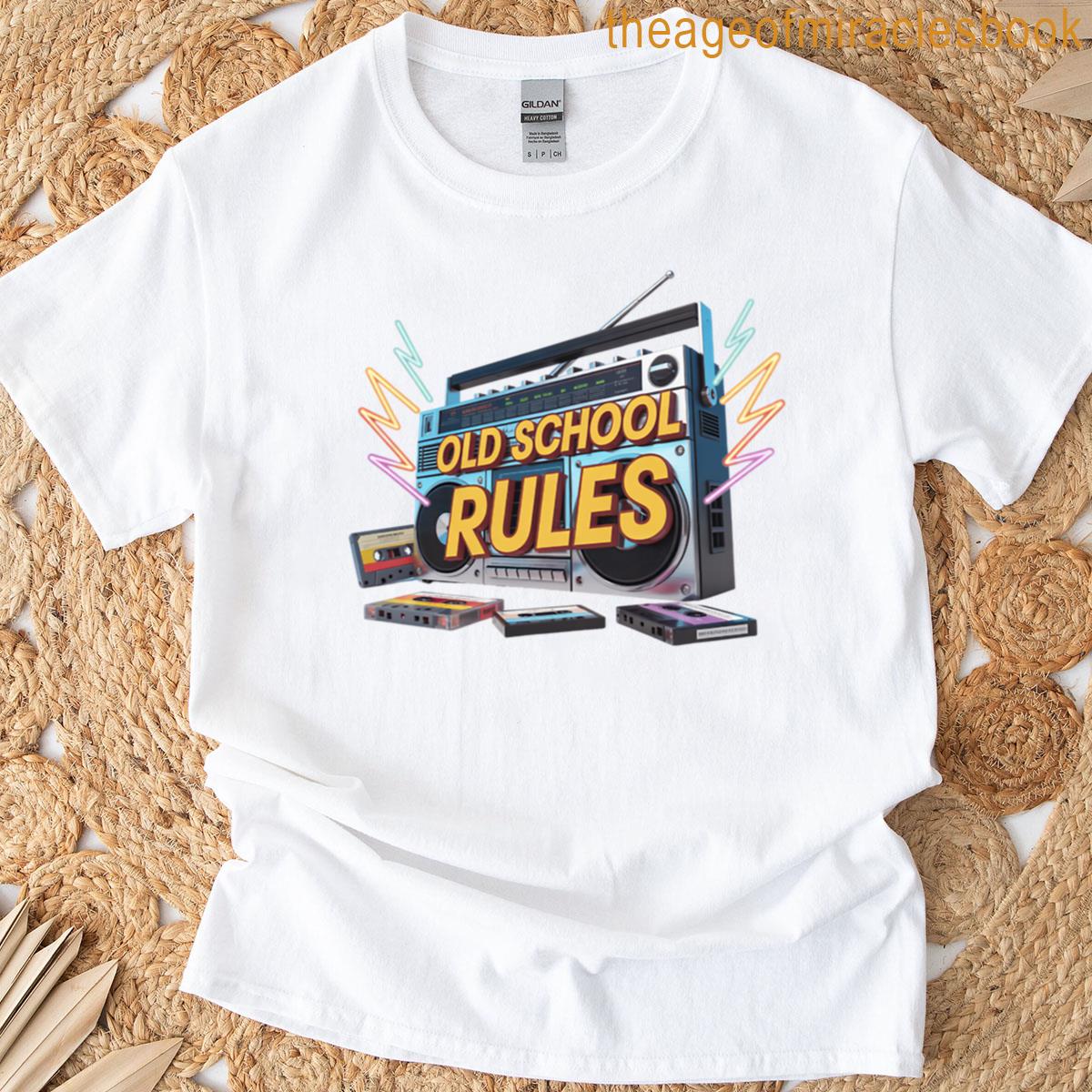 Old School Rules Retro Boom Box T-shirt