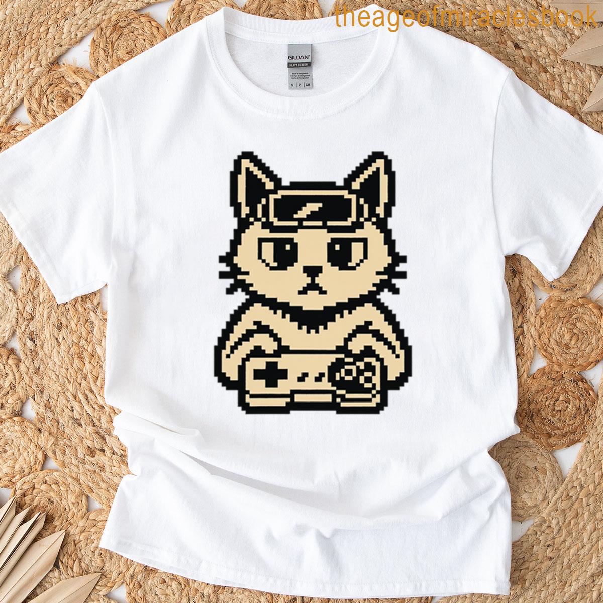 Pixel Gamer Cat Retro Video Game Kitty T-shirt