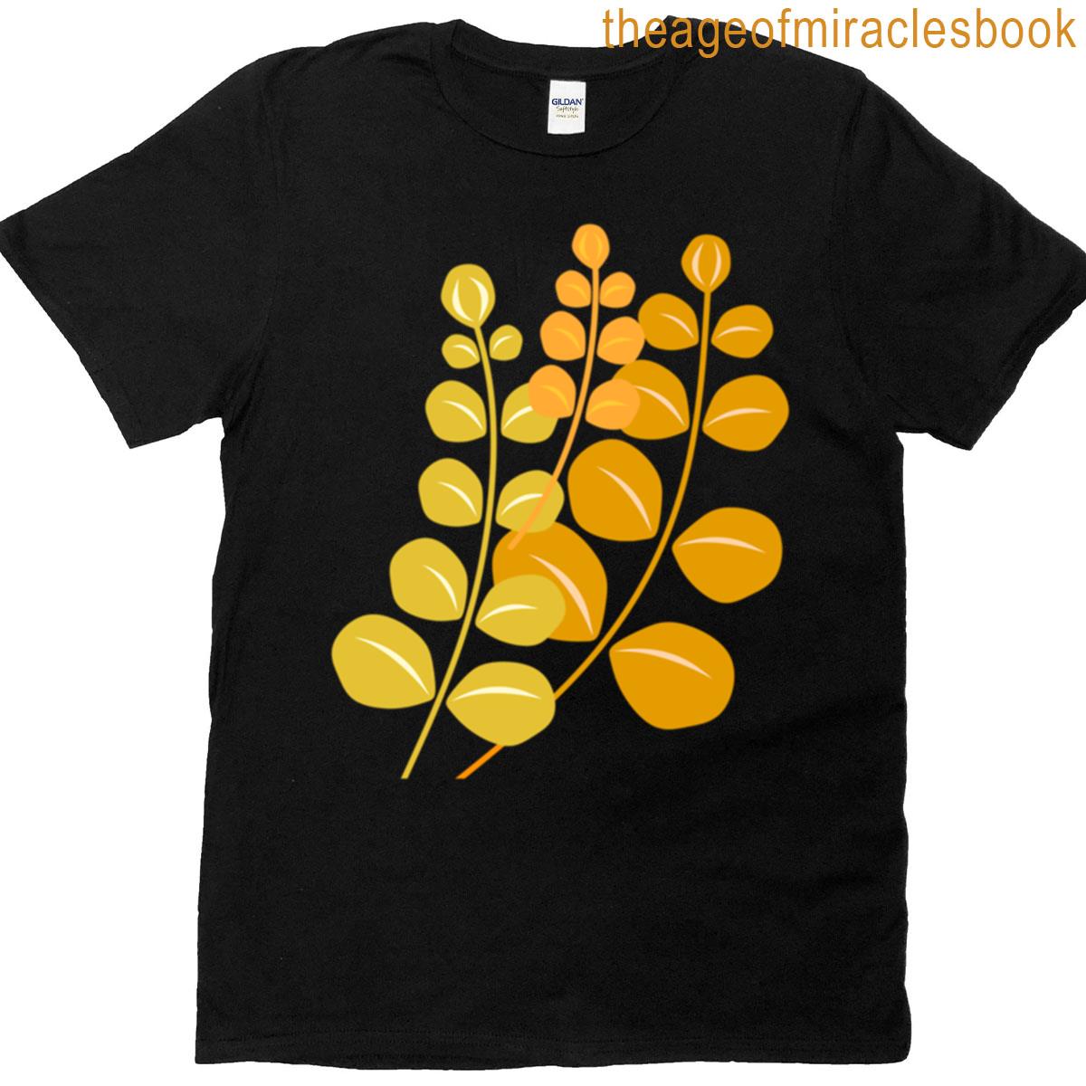 Retro 60s 70s Leaf Pattern In Fall Colors T-shirt